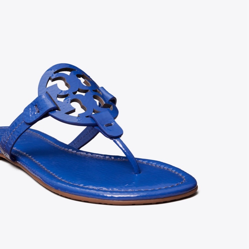 NEW 7.5 Tory Burch Miller Sandals Nautical Blue - Picture 2 of 13
